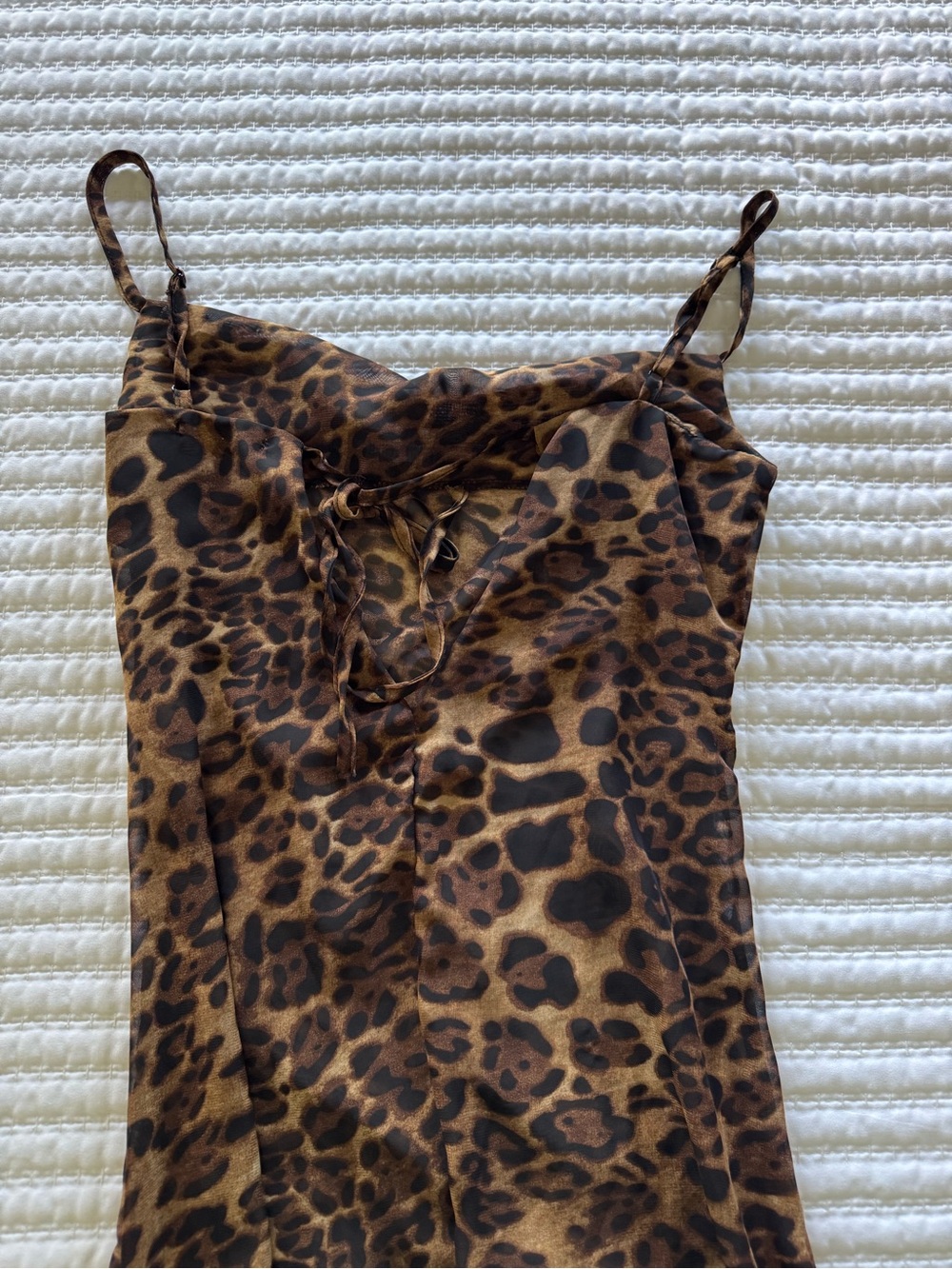Milk + Honey Chiffon Cowl Neck Maxi Dress - Leopard Print (Small) - Picture 2 of 5